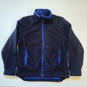 Lands' End Women's 'Windcheck' Full Zip Mock Neck Zipper Pocket Fleece, Size S